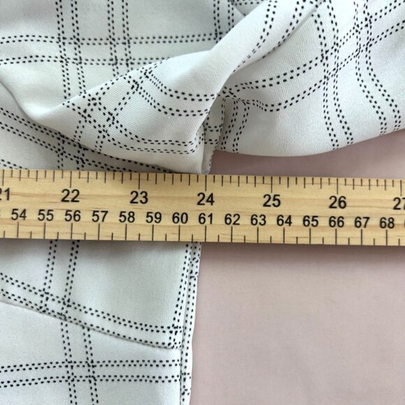 Bloomchic - Plaid Flutter Sleeve Pullover Blouse - White/Black - Size 14-16 - Picture 6 of 8